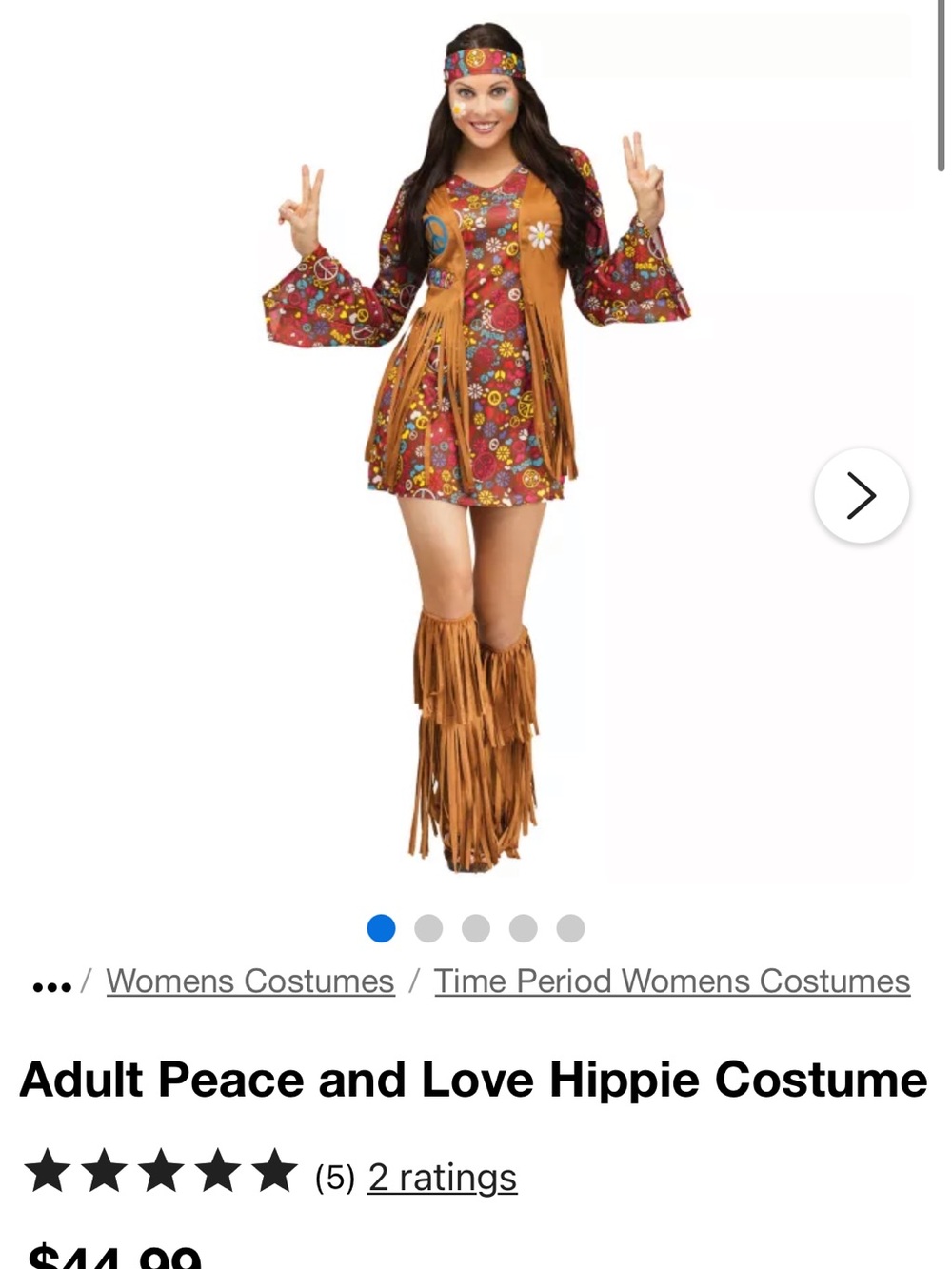Like new women’s hippie Halloween costume s/m
